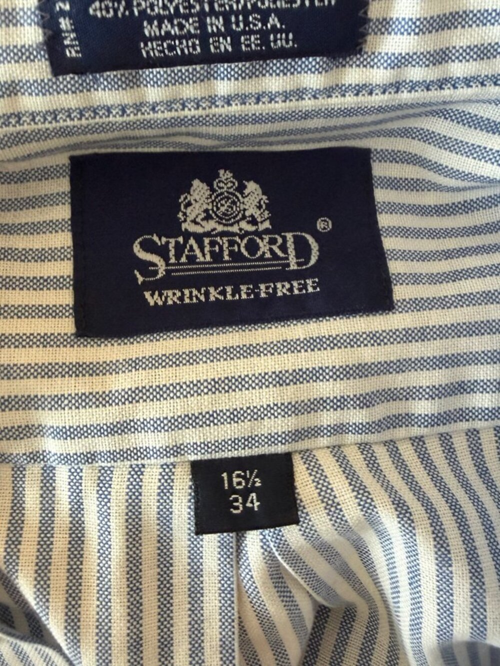 STAFFORD Wrinkle-Free striped oxford dress shirt - Picture 9 of 9